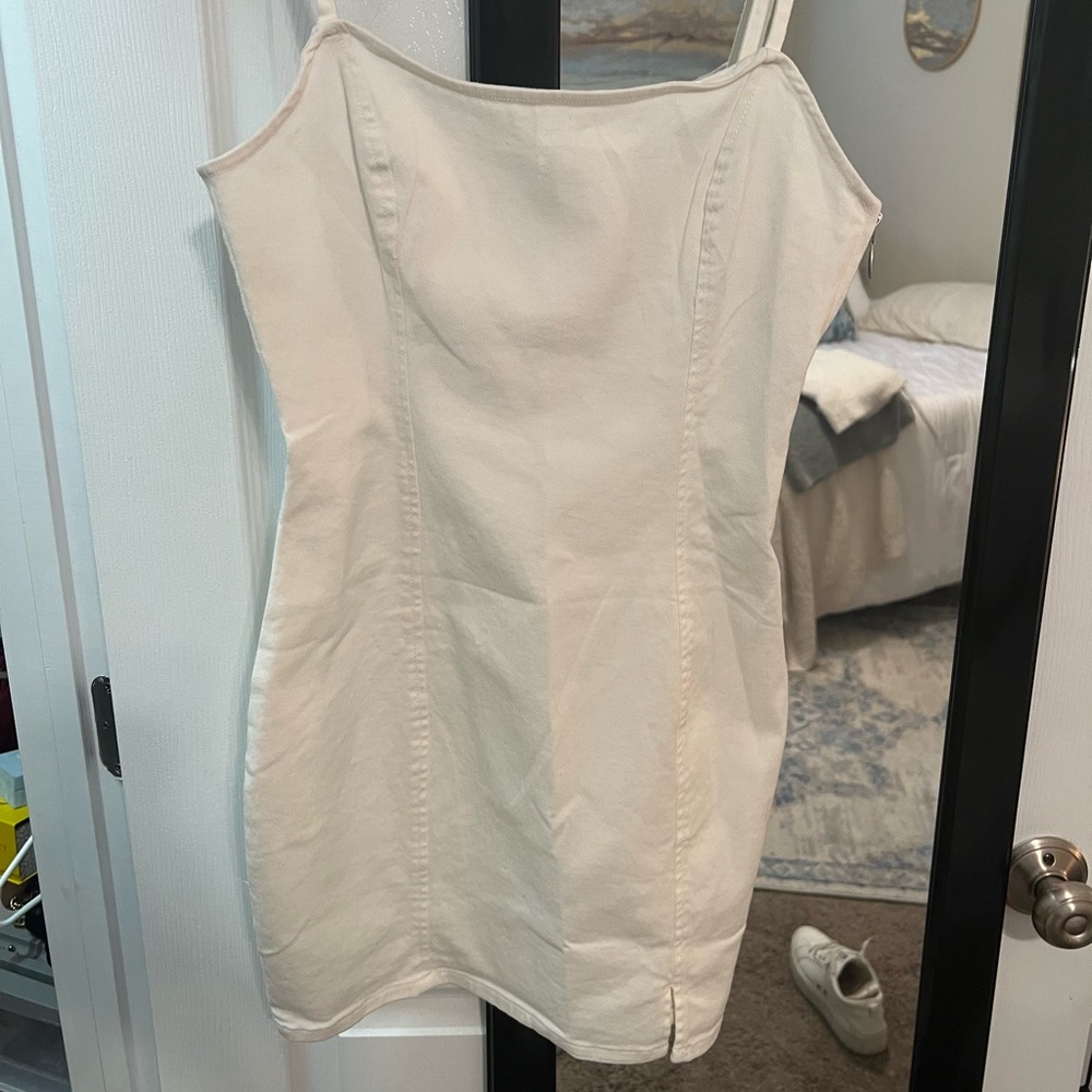 White denim dress